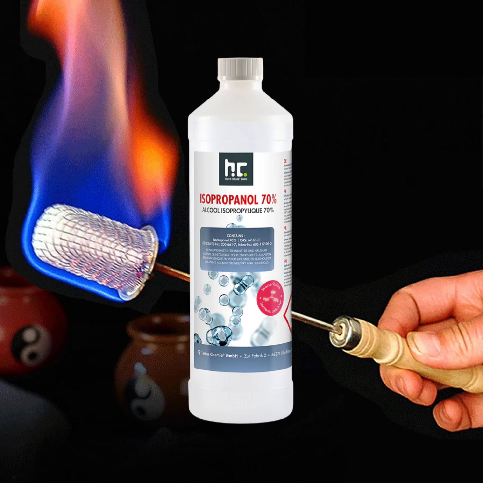 Isopropanol 70% – Ateşli Kupa Tutuşturucu (1 Litre)