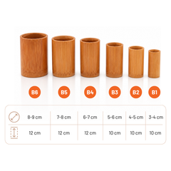 Set de ventouses en bambou de 6 pièces