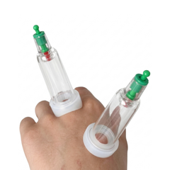 Finger Schröpfglas Mini mit Silikonadapter