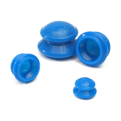 Silikon Schröpfset, 4-teilig (Blau)