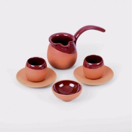 Pottery Coffee Set 6-piece set for 2