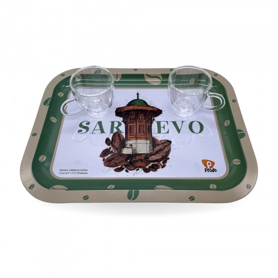 Dekoratives Tablett aus Metall - Sarajevo
